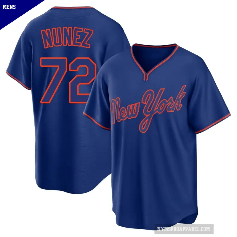 Men's No.72 Dedniel Nunez New York Mets Royal Replica Alternate 2 Jersey