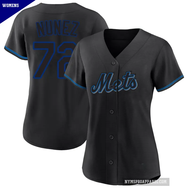 Women's No.72 Dedniel Nunez New York Mets Black Replica Fashion Jersey