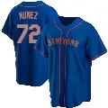 Youth No.72 Dedniel Nunez New York Mets Royal Replica Alternate Road Jersey
